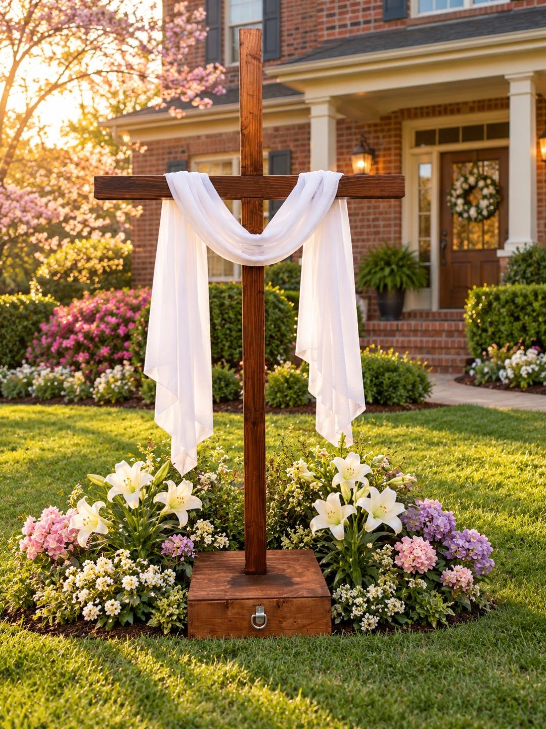 YardCards.us Easter cross display