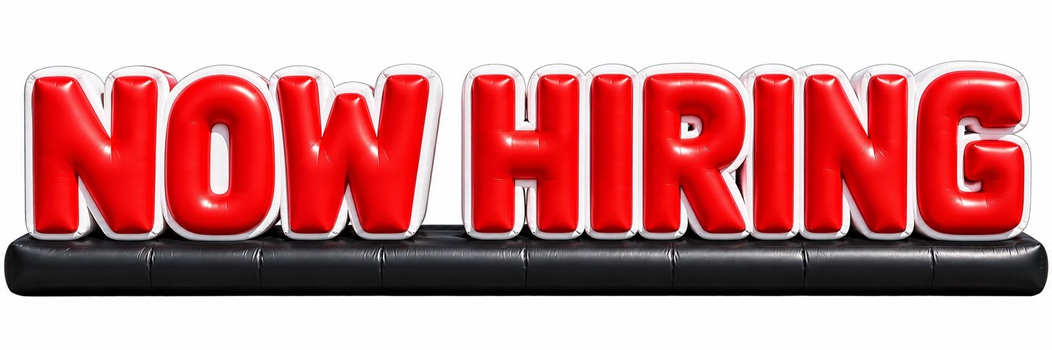Now Hiring promotional display