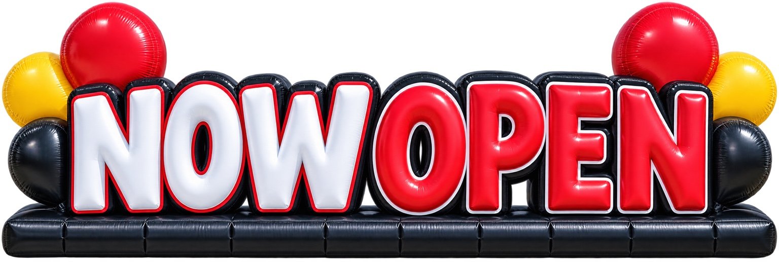 Now Open promotional display